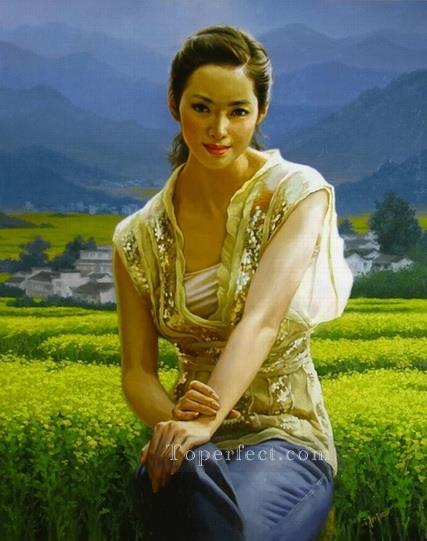 girl in March 2 Chinese girl Oil Paintings